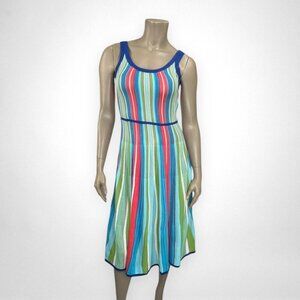 SKYE'S THE LIMIT Small Colorful Striped Sleeveless Dress Summer‎ Spring Vacation